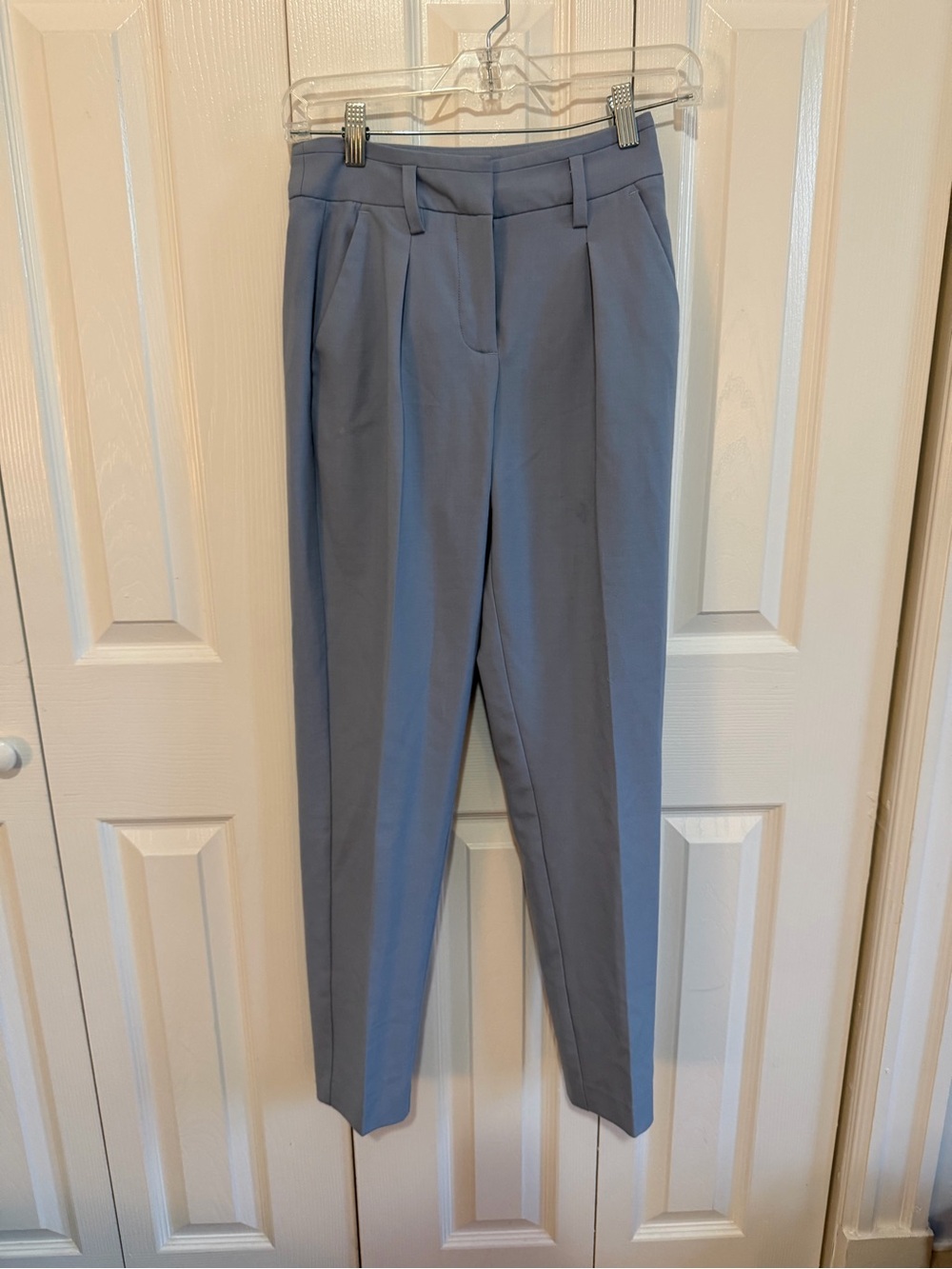 Iris + Ink Pleated Trousers High Waisted Dusty Blue Size 4